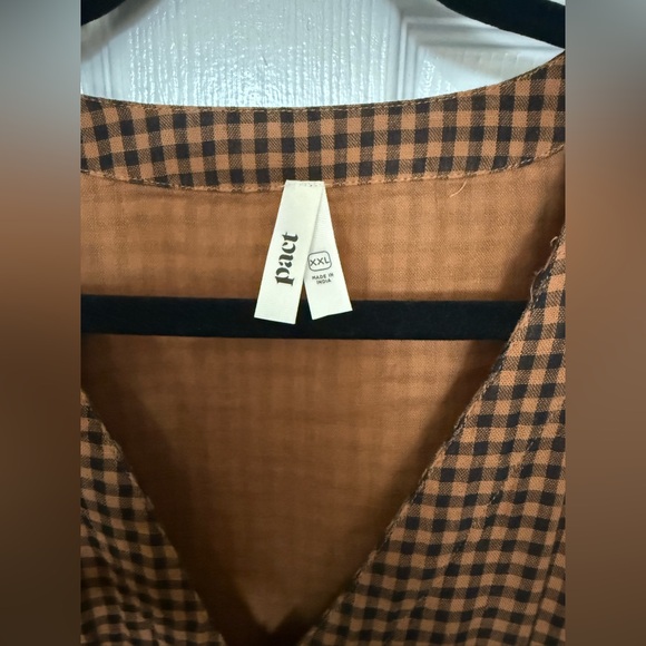 Women's Harvest Gingham Coastal Double Gauze Short Sleeve Dress 2XL - Picture 6 of 6